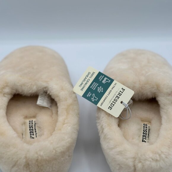 NWT Fireside by Dearfoams 100% Genuine Shearling Slippers Size 7 - Picture 6 of 6